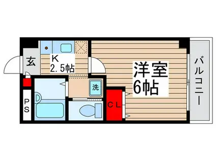 FS COURT 津田沼(1K/1階)の間取り写真