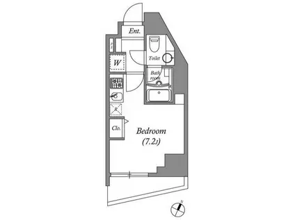 SQUARE CITY KANAMACHI(ワンルーム/2階)の間取り写真