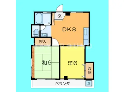 KKビル(2DK/2階)の間取り写真