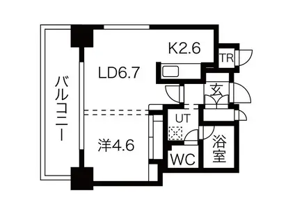 サンタの館N11(1LDK/10階)の間取り写真
