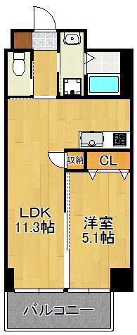 MDIフォレストガーデン三ヶ森(1LDK/5階)の間取り写真