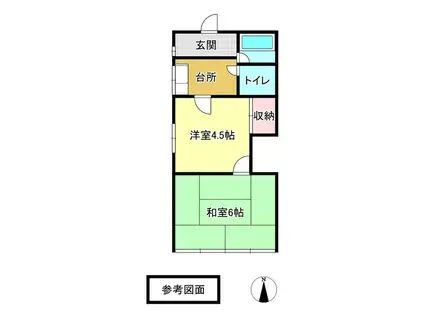 コーポミツトミ(2K/1階)の間取り写真