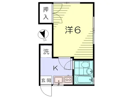 グリーンコーポ(1K/2階)の間取り写真