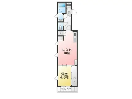 PALCON天王町(1LDK/2階)の間取り写真