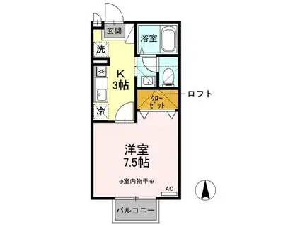 ルーチェ(1K/1階)の間取り写真