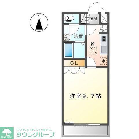 イコールアルパイン(1K/1階)の間取り写真