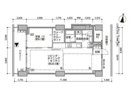 東雲キャナルコートCODAN16号棟(1LDK/12階)の間取り写真
