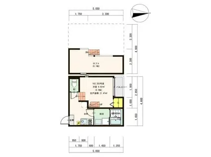 LA LUCE桜本町(1SK/1階)の間取り写真