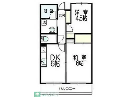 第9エルム大倉山(2DK/1階)の間取り写真