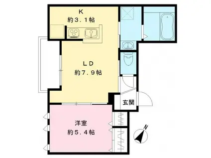 GRACE AOKI(1LDK/2階)の間取り写真