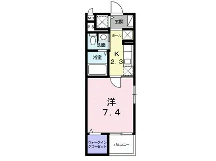 レクセラ III(1K/3階)の間取り写真