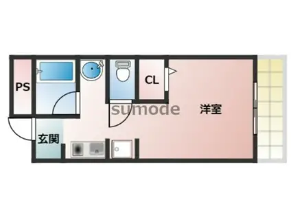 ルミナス岸部(1K/3階)の間取り写真