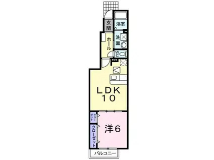 ミッテ・ソレイユI(1LDK/1階)の間取り写真