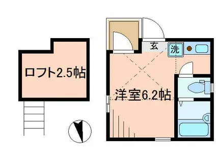 フラッツ田端(ワンルーム/3階)の間取り写真