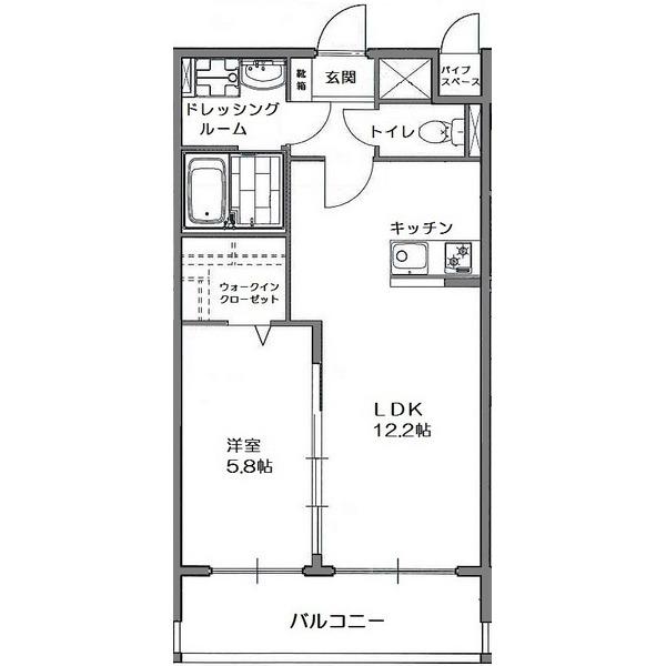 シャルム光の森(1LDK/2階)の間取り写真