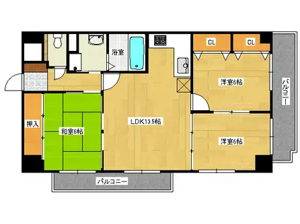 カームレスト・R(3LDK/6階)の間取り写真