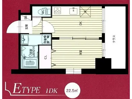 ORIENT BLD NO123(1DK/19階)の間取り写真