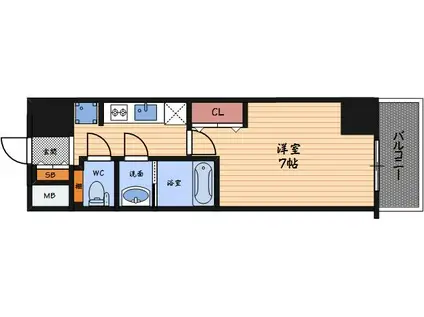 ファーストステージ梅田ウエスト(1K/15階)の間取り写真