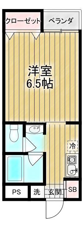 キャッスルFUMI(1K/1階)の間取り写真