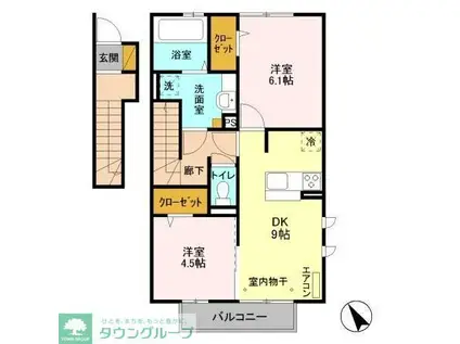 東武野田線 豊四季駅 徒歩24分 2階建 築10年(2DK/2階)の間取り写真
