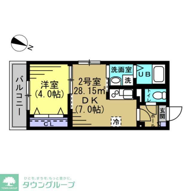 KEN北小金(1DK/1階)の間取り写真