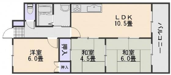 コーポサンシャイン(3LDK/4階)の間取り写真