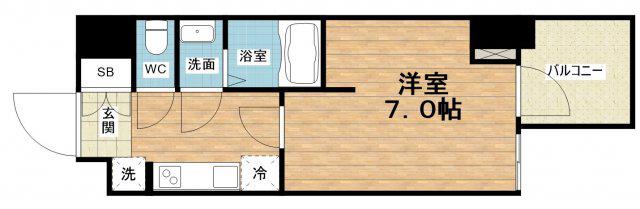 WORVE大阪本町(1K/6階)の間取り写真