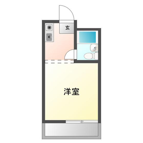 リバティヒルズ(ワンルーム/2階)の間取り写真