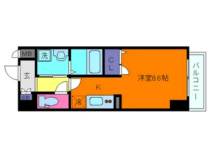 ONLYONE灘南通(ワンルーム/3階)の間取り写真