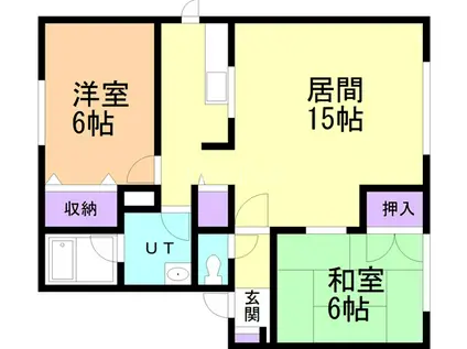 ザ・ビレッジ大野弐番館(2LDK/1階)の間取り写真