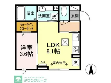 ときわぎIII(1LDK/1階)の間取り写真