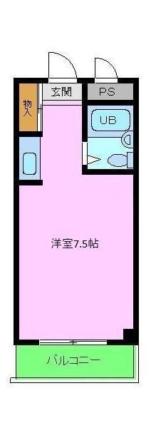 レジデンスベル(ワンルーム/2階)の間取り写真