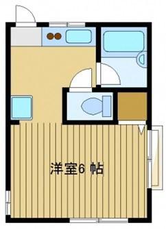 ディアコートN(ワンルーム/2階)の間取り写真