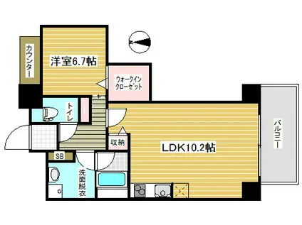 エスタンシア元町(1LDK/7階)の間取り写真