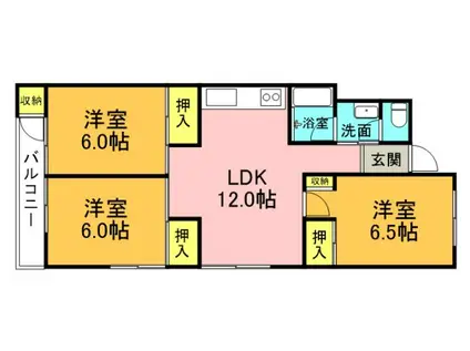 牛田コータース(3LDK/4階)の間取り写真