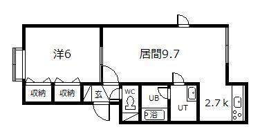 アスティ6.3(1LDK/1階)の間取り写真