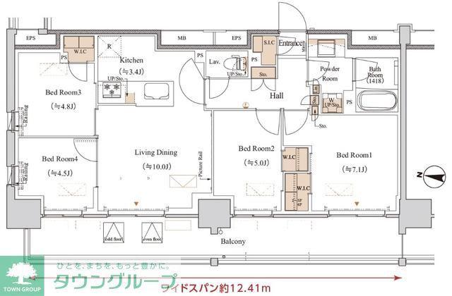 ブランシエスタ木場(4LDK/6階)の間取り写真