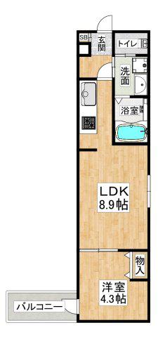ALEGRIA垂水(1LDK/1階)の間取り写真
