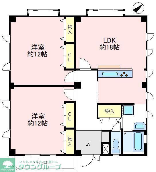 ヤミゾビル(2LDK/3階)の間取り写真