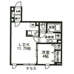 MAR D ETE MIMOMI(1LDK/1階)の間取り写真