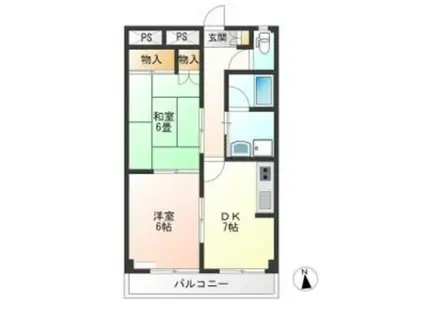 アメニティフラット(2DK/3階)の間取り写真