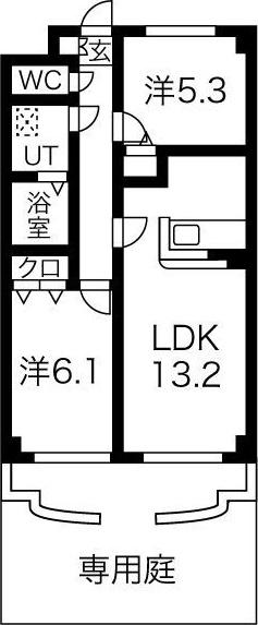プリミエール井戸田(2LDK/1階)の間取り写真