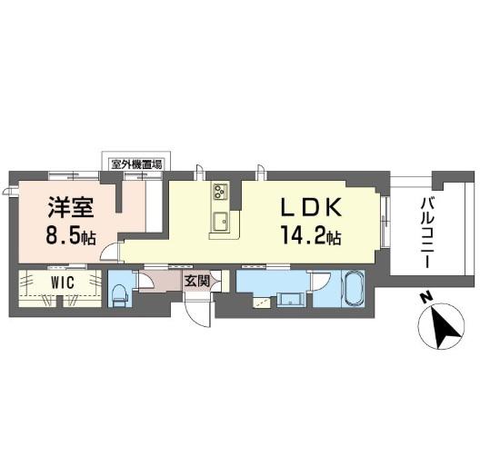 FAM橋本(1LDK/3階)の間取り写真