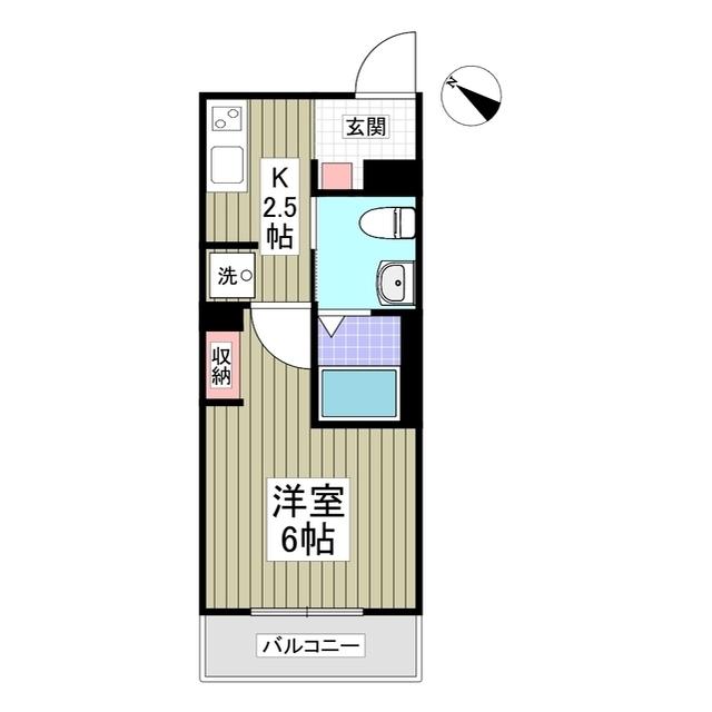 ラフィネ(1K/2階)の間取り写真