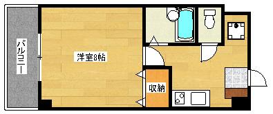 プーテゥジュール4番館(1DK/2階)の間取り写真