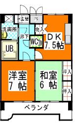 サニークレスト清水(2DK/2階)の間取り写真