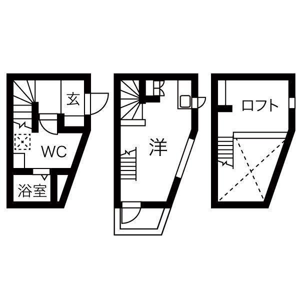BLUE MOMENT(1K/1階)の間取り写真