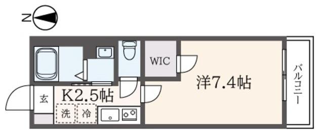 マストライフ府中小柳町(1K/3階)の間取り写真
