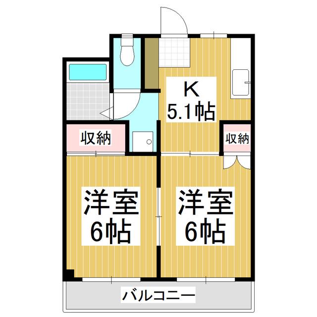 エーデルハイツ(2K/3階)の間取り写真