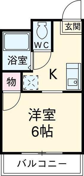シティハイツ名城I(1K/3階)の間取り写真